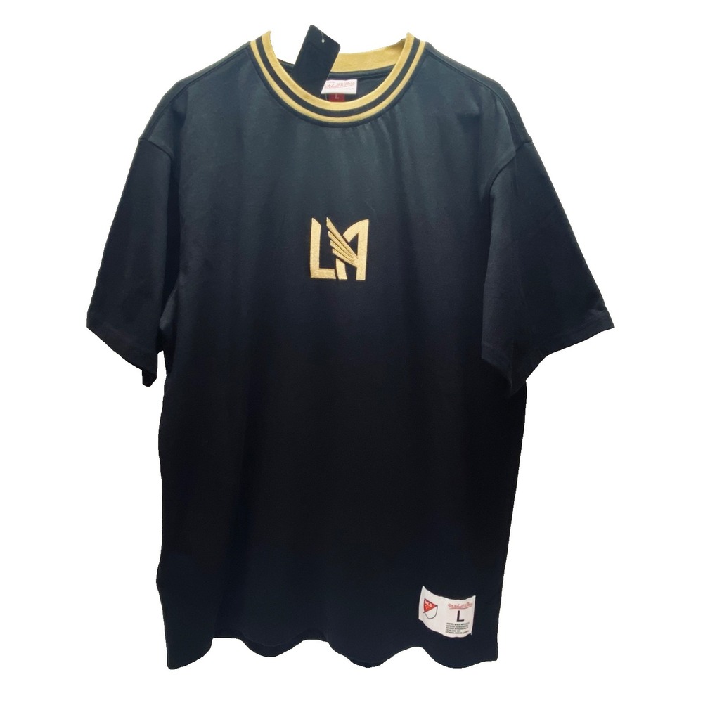 Los Angeles Angels MLS Shirt Men Large Black Gold LA Logo Mitchell & Ness NWT